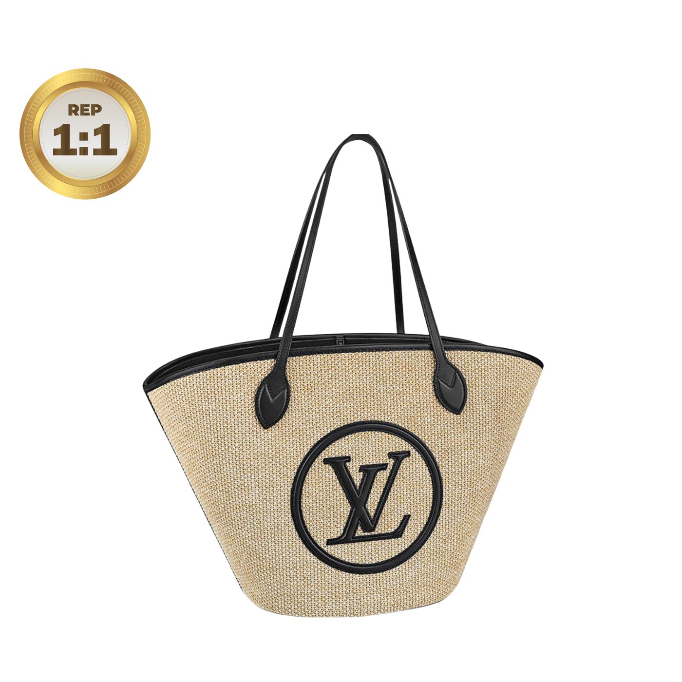 [REP 1:1] Louis Vuitton Saint Jacques Raffia Black For Women 22.4in/57cm